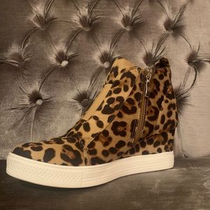 Cheetah Wedge Booties